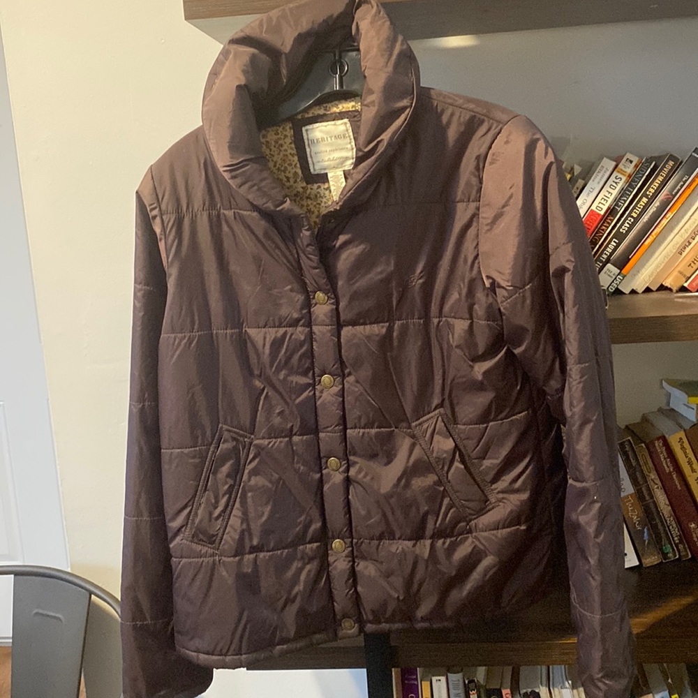 Light weight Heritage Bomber Jacket.  Maroon-brown w/ cotton lining. Size M
